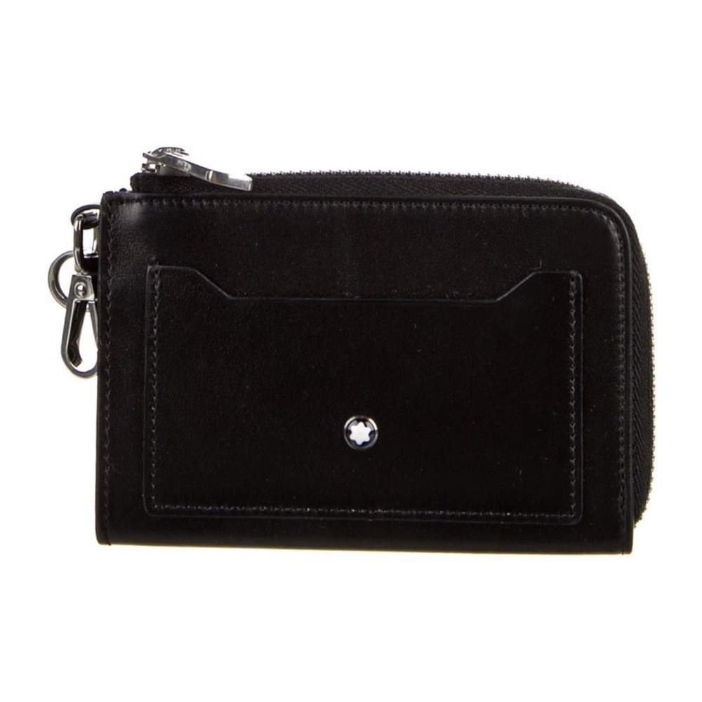 Montblanc Black Leather Zip Card Wallet